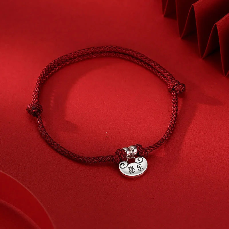 Men's Sleek Leather Cuff Bracelets-Buddha Stones Handmade 925 Sterling Silver Peace And Joy Safe Well Wish Lock Strength Braided Rope Bracelet Men's Sleek Leather Cuff Bracelets-Buddha Stones Handmade 925 Sterling Silver Peace And Joy Safe Well Wish Lock Strength Braided Rope Bracelet