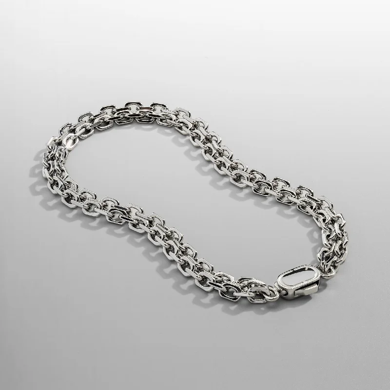 Rope Bracelets for Men-Double Belcher Bracelet (Silver)