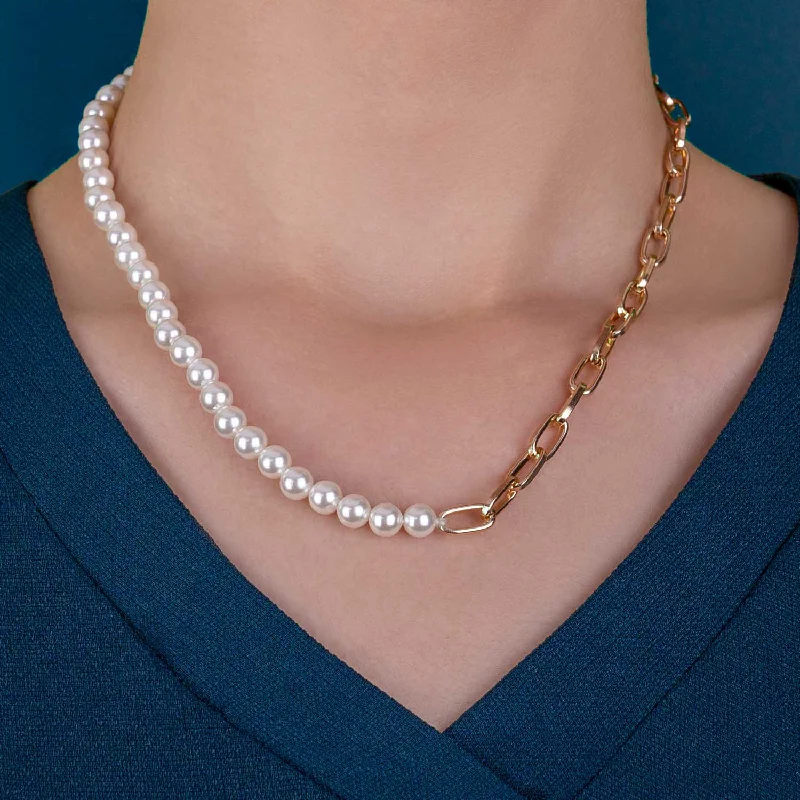 Women's Earrings – Elegant Designs for Every Personality--Rose Gold Linked Shell Pearl Necklace