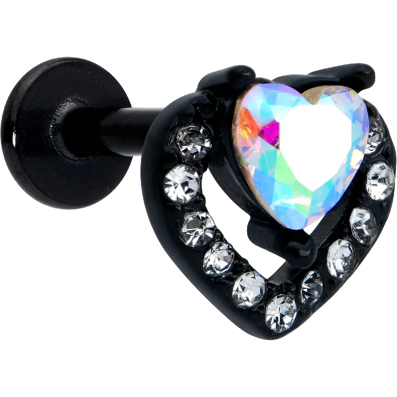 Women's Earrings – Elegant Designs for Every Personality--16 Gauge 5/16 Aurora Gem Black Rococo Hearts Labret Monroe Tragus Women's Earrings – Elegant Designs for Every Personality--16 Gauge 5/16 Aurora Gem Black Rococo Hearts Labret Monroe Tragus