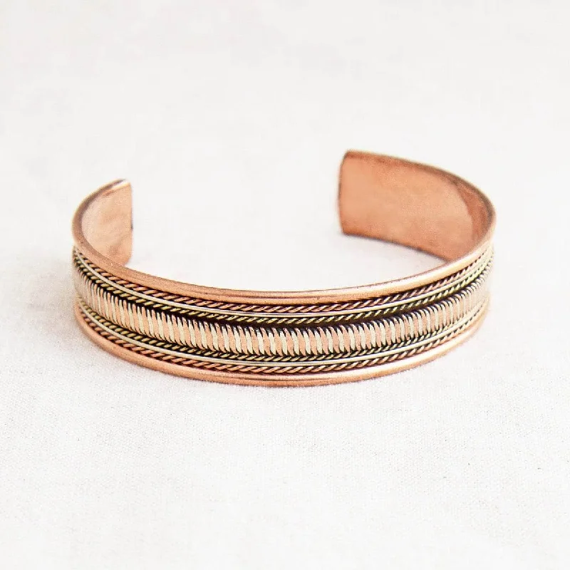 Women's Bangles with Rhinestones-Tibetan Handcrafted Copper Infinity Bracelet