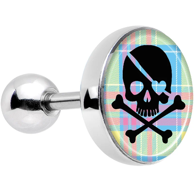 Women's Earrings – Elegant Designs for Every Personality--16 Gauge 1/4 Pink Green Plaid Heart Skull Tragus Cartilage Earring Women's Earrings – Elegant Designs for Every Personality--16 Gauge 1/4 Pink Green Plaid Heart Skull Tragus Cartilage Earring