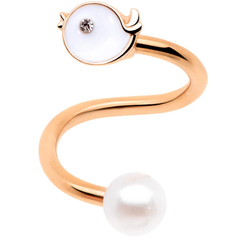 Elegant Lip Rings for Sophisticated Look14 Gauge 3/8 Clear Gem Rose Gold Tone Bird Spiral Twister Belly Ring Elegant Lip Rings for Sophisticated Look14 Gauge 3/8 Clear Gem Rose Gold Tone Bird Spiral Twister Belly Ring