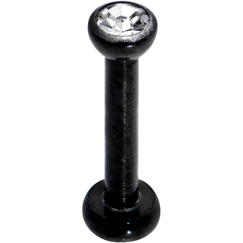 Women's Earrings – Elegant Designs for Every Personality--Clear 2mm Gem Black Internally Threaded Cartilage Earring