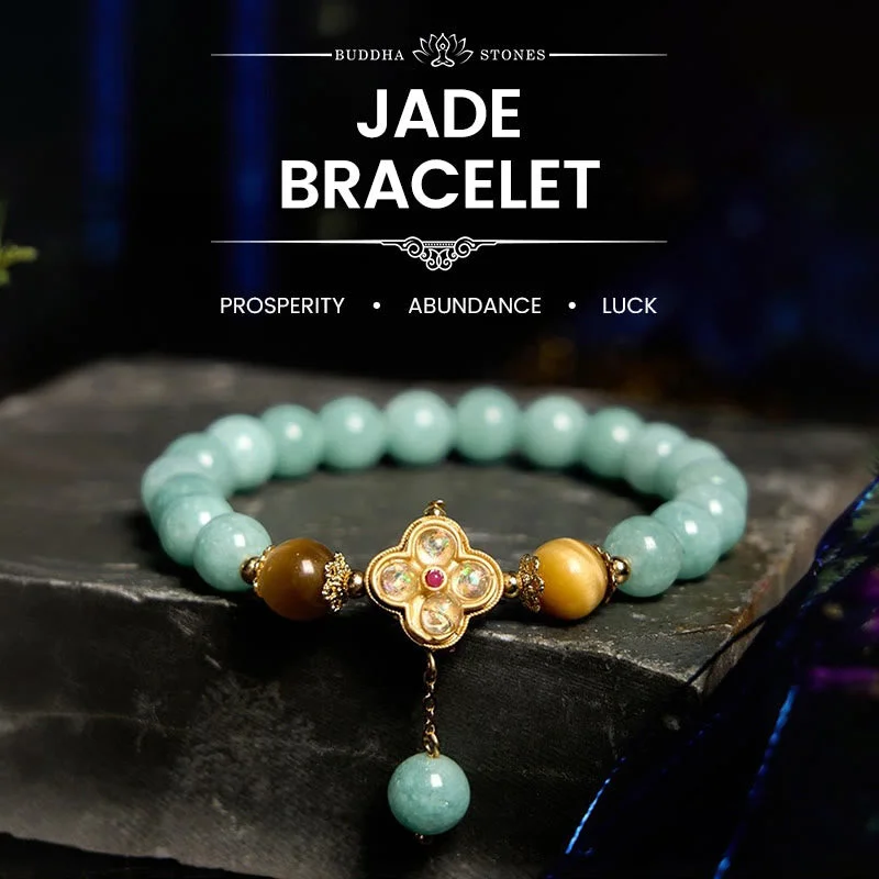 Custom Bracelets for Men-Buddha Stones Jade Yellow Tiger Eye Prosperity Bracelet