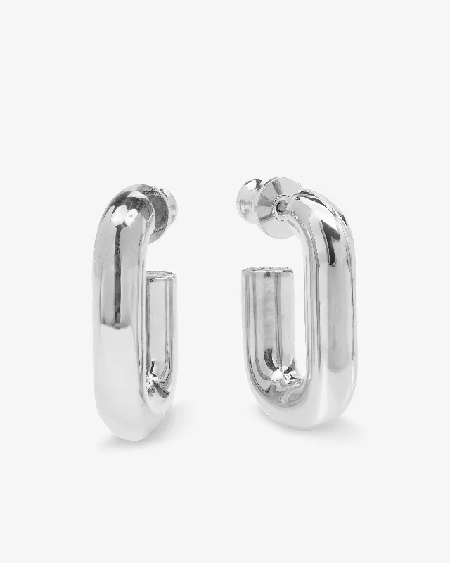 Women's Earrings – Elegant Designs for Every Personality--Lil Frankie Chain Huggies - Silver