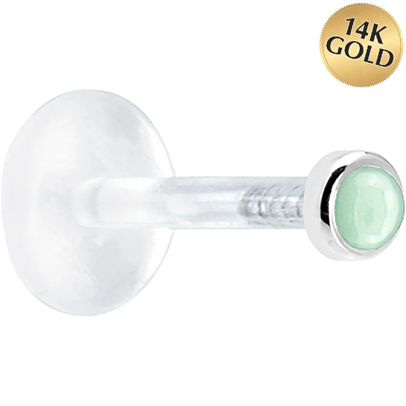 Women's Earrings – Elegant Designs for Every Personality--16 Gauge 1/4 Solid 14KT White Gold 2mm Genuine Aventurine Quartz Bioplast Tragus Earring Stud Women's Earrings – Elegant Designs for Every Personality--16 Gauge 1/4 Solid 14KT White Gold 2mm Genuine Aventurine Quartz Bioplast Tragus Earring Stud