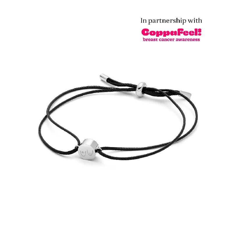 Colored Bangles for Women with Gemstone Details-CoppaFeel! ‘Charms for Charity’ Bracelet (Silver)