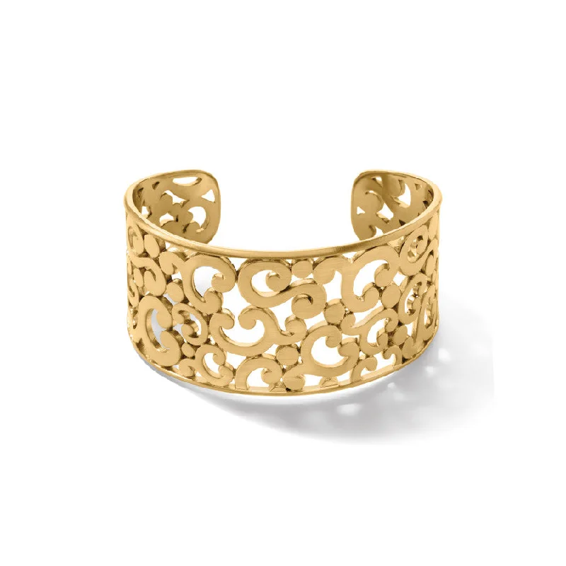 Women's Bangles with Raised Detailing-Contempo Wide Cuff Bracelet