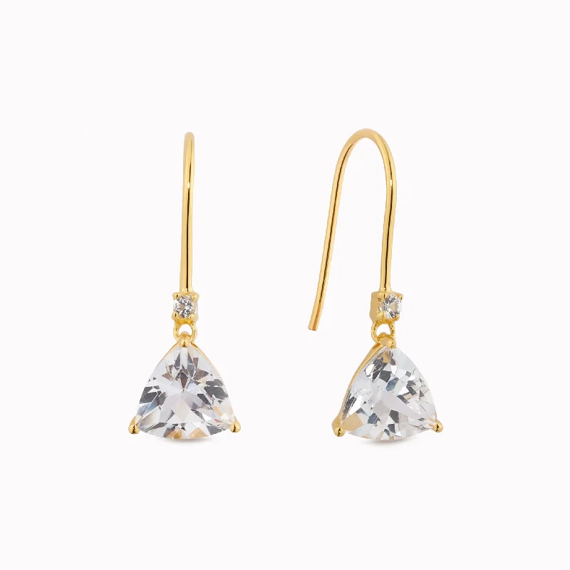 Women's Earrings – Elegant Designs for Every Personality--Trillion Cut Earrings White Topaz - Tuva