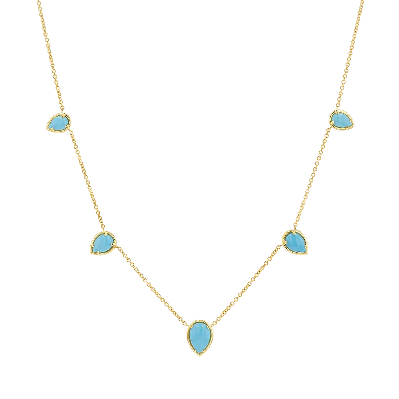 Shop Classic Women's Necklaces & Pendants with a Modern Twist-Turquoise Tear Drop Strand Necklace Shop Classic Women's Necklaces & Pendants with a Modern Twist-Turquoise Tear Drop Strand Necklace