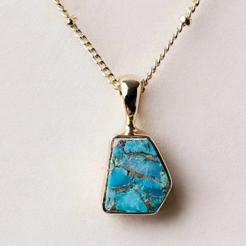 Exclusive Men's Necklaces & Pendants for the Modern Gentleman-Real Turquoise Raw Crystal Necklace Exclusive Men's Necklaces & Pendants for the Modern Gentleman-Real Turquoise Raw Crystal Necklace