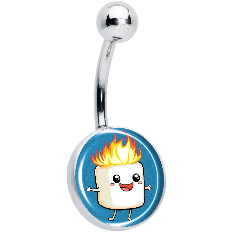 Comfortable Belly Rings for Exclusive Looks -Burning Marshmallow Belly Ring