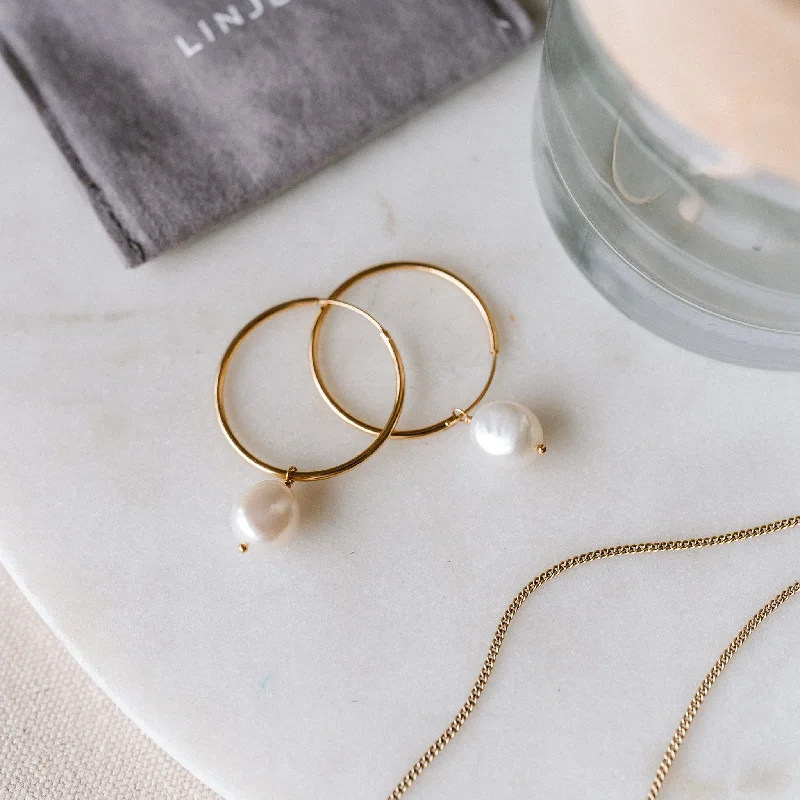 Women's Earrings – Elegant Designs for Every Personality--Hoop Earrings with Pearl - Rebecca Women's Earrings – Elegant Designs for Every Personality--Hoop Earrings with Pearl - Rebecca