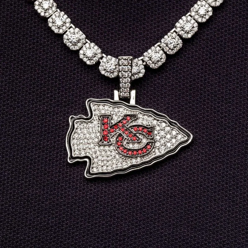Classic Silver Bracelets for Men-Kansas City Chiefs Official NFL Pendant