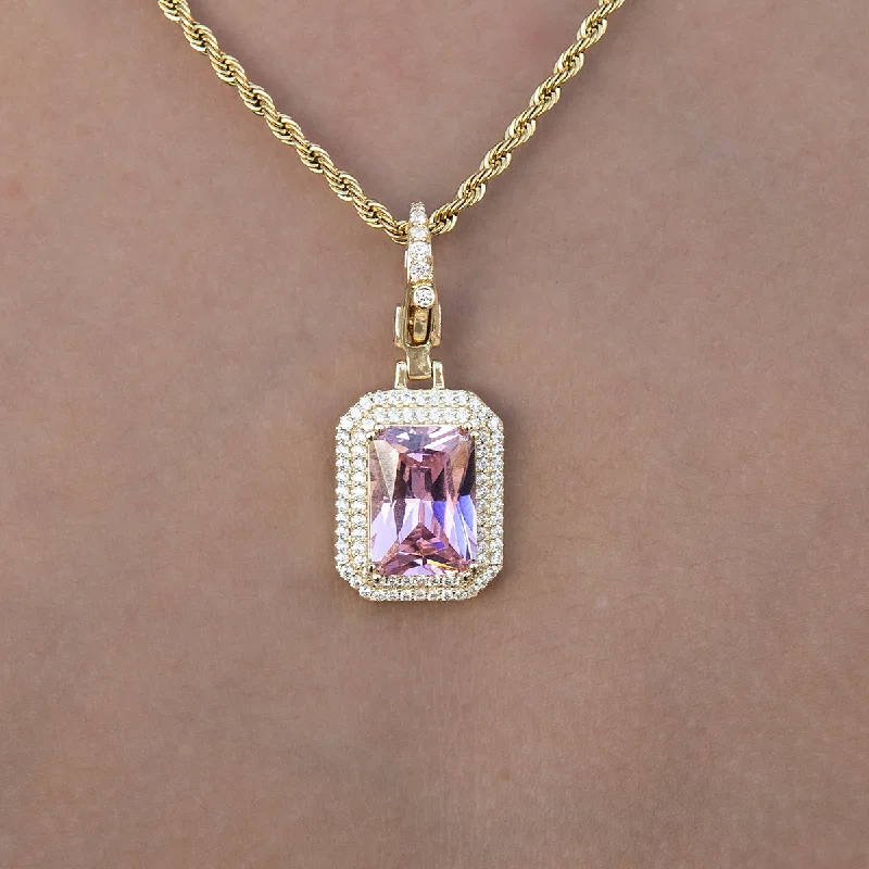 Shop Classic Women's Necklaces & Pendants with a Modern Twist-Pink Stone Clip On Pendant Shop Classic Women's Necklaces & Pendants with a Modern Twist-Pink Stone Clip On Pendant