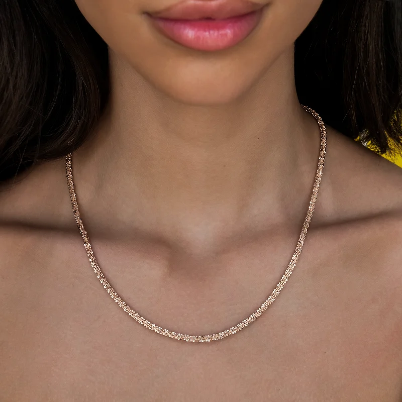 Shop Classic Women's  Necklaces & Pendants with a Modern Twist-Popcorn Necklace in Rose Gold- 4mm
