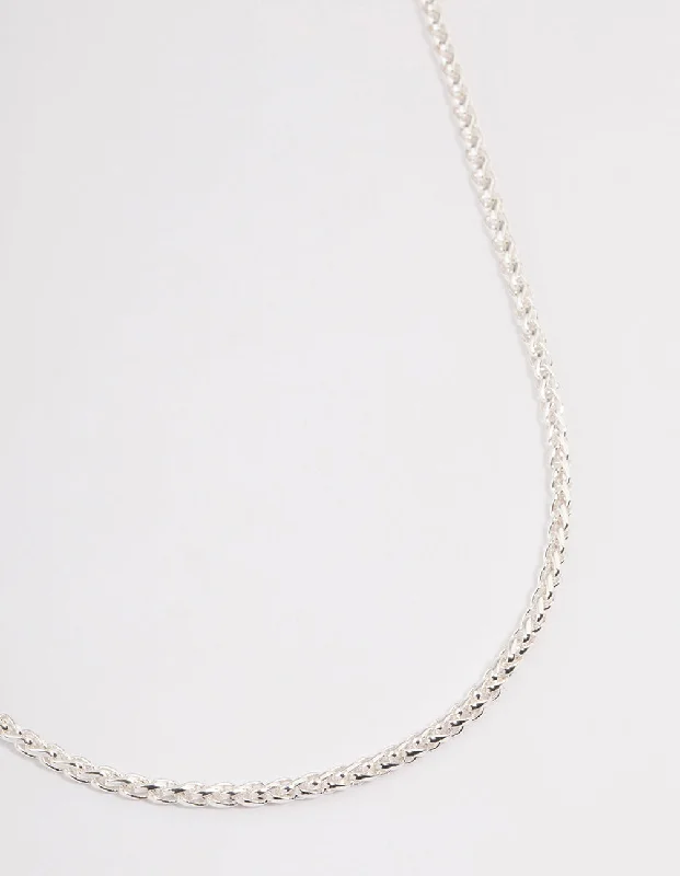 Shop Classic Women's Necklaces & Pendants with a Modern Twist-Silver Classic Wheat Chain Necklace Shop Classic Women's Necklaces & Pendants with a Modern Twist-Silver Classic Wheat Chain Necklace