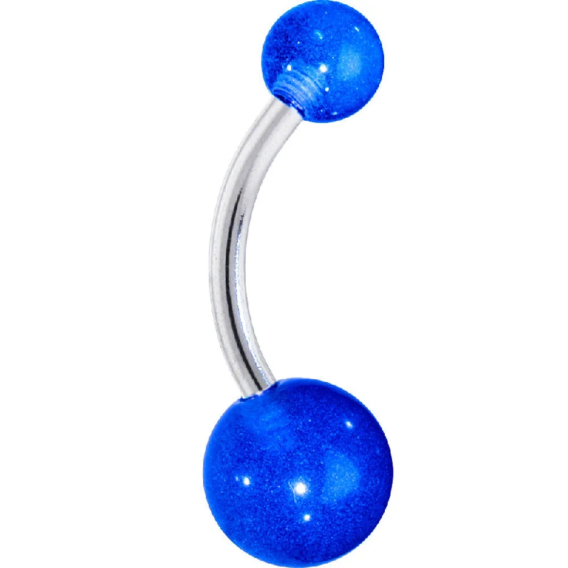 Sparkling Belly Rings with Radiant Stones -Bold Blue Acylic Ball Belly Button Ring