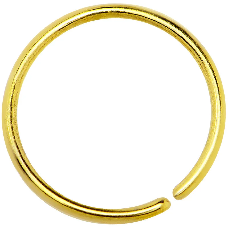 Stylish Nose Rings for Trendy Women -20 Gauge 3/8 Gold IP Annealed Steel Seamless Circular Ring Stylish Nose Rings for Trendy Women -20 Gauge 3/8 Gold IP Annealed Steel Seamless Circular Ring