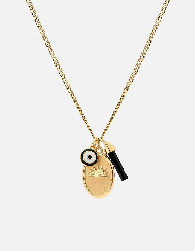 Exclusive Men's Necklaces & Pendants for the Modern Gentleman-Dawn Trilogy Necklace, Gold Vermeil/Black Exclusive Men's Necklaces & Pendants for the Modern Gentleman-Dawn Trilogy Necklace, Gold Vermeil/Black