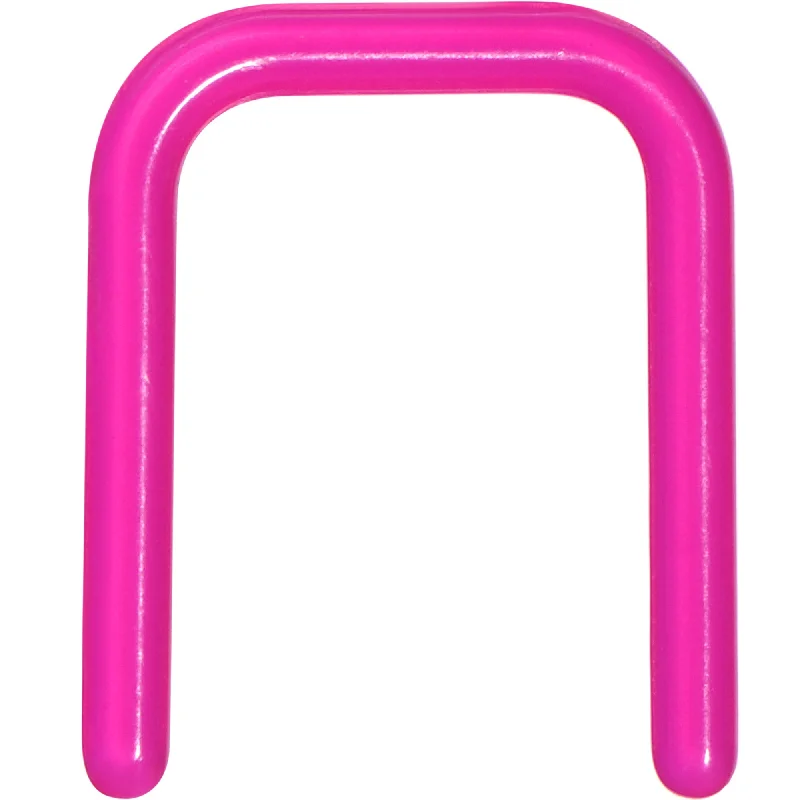 Stylish Nose Rings for Special Occasions -16 Gauge 7/16 Pink Flexible Bioplast Square Septum Retainer Stylish Nose Rings for Special Occasions -16 Gauge 7/16 Pink Flexible Bioplast Square Septum Retainer