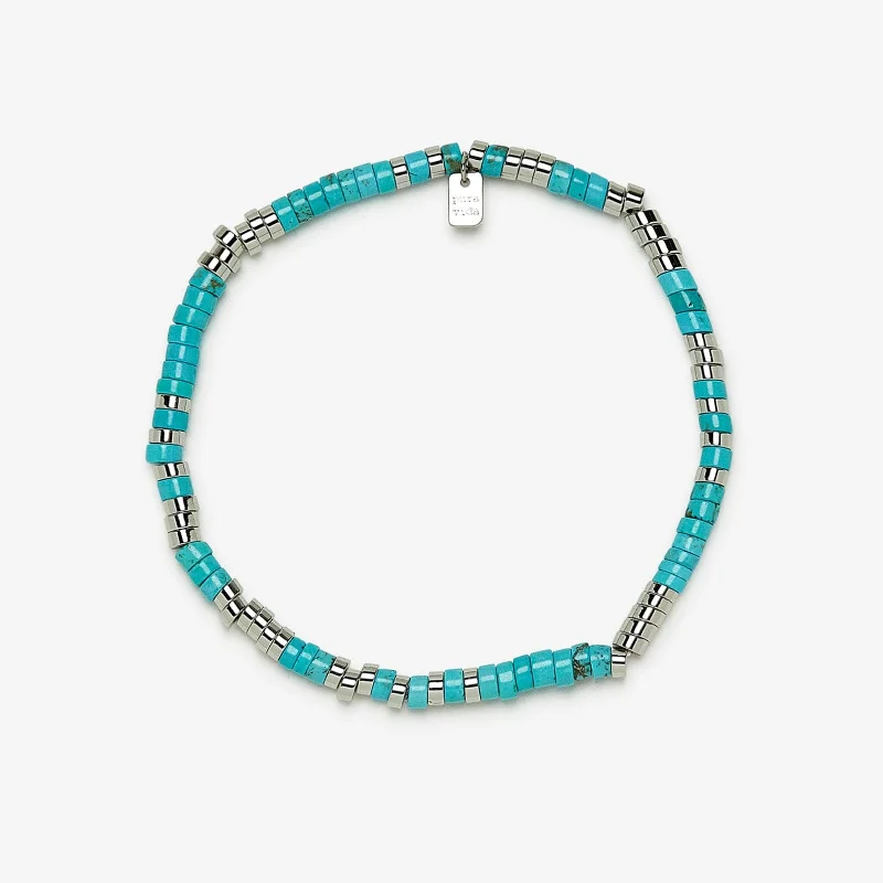 Bohemian Anklets with Unique Features-Turquoise Bead Stretch Anklet