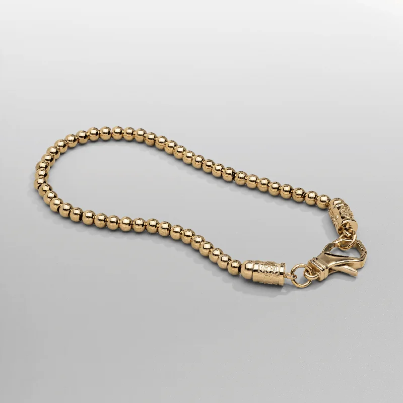 Handcrafted Bracelets for Men with Details-Mini Chrome Ball Bracelet (Gold)