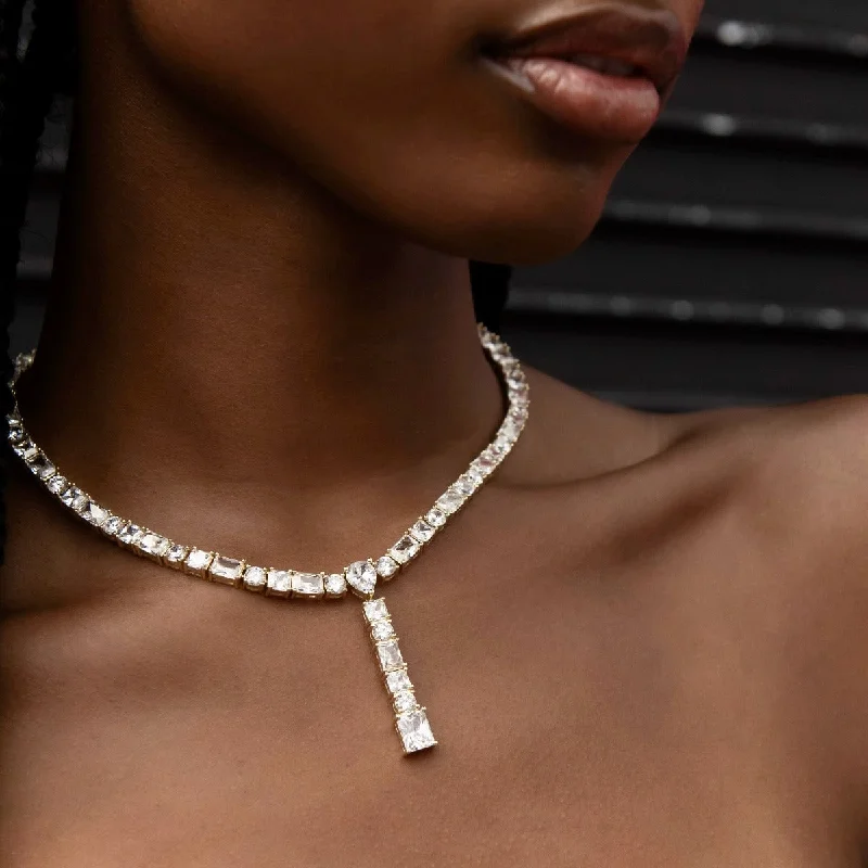 Shop Classic Women's Necklaces & Pendants with a Modern Twist-Multi Diamond Lariat Necklace in Yellow Gold Shop Classic Women's Necklaces & Pendants with a Modern Twist-Multi Diamond Lariat Necklace in Yellow Gold