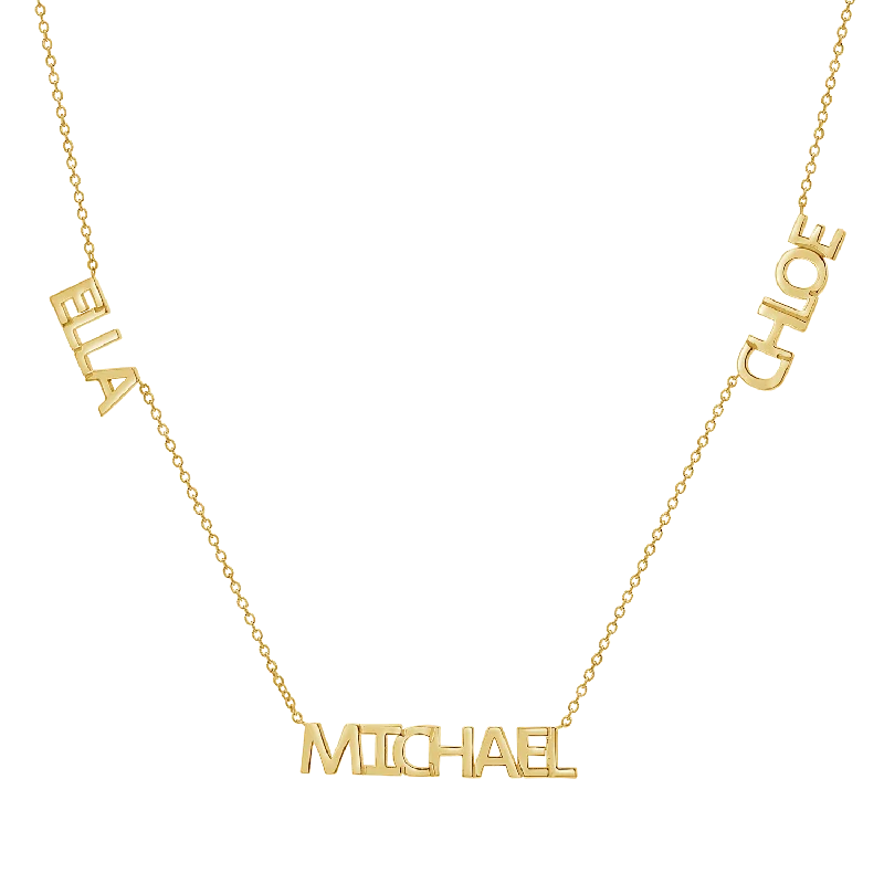Shop Classic Women's  Necklaces & Pendants with a Modern Twist-Multi Block Letter Name Necklace