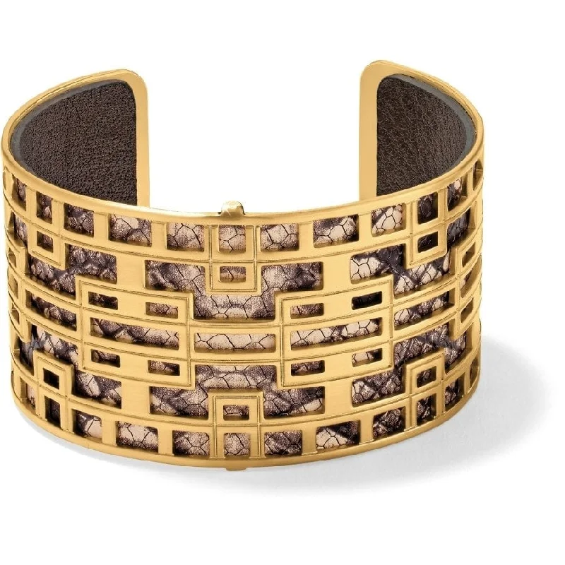 Women's Adjustable Bangles with Stones-Christo Lyon Wide Cuff Bracelet Set