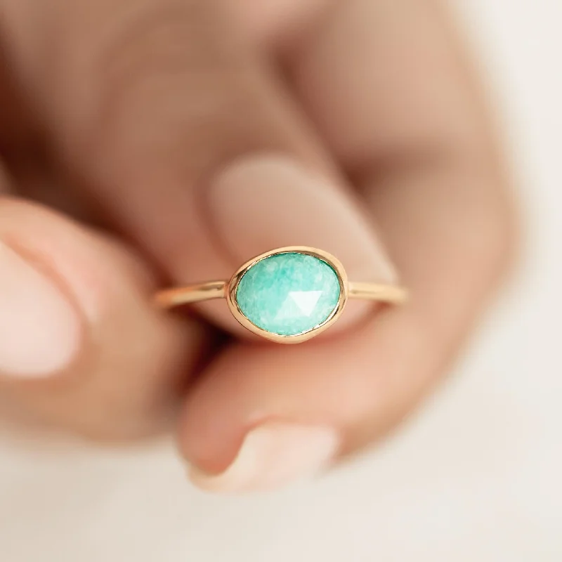 Chic Women's Rings for Fashion-Forward Looks-Amazonite Ring - Iris