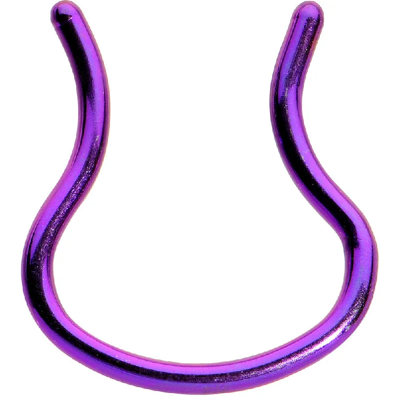 Nose Rings for Statement Jewelry -16 Gauge Purple Anodized Septum Retainer