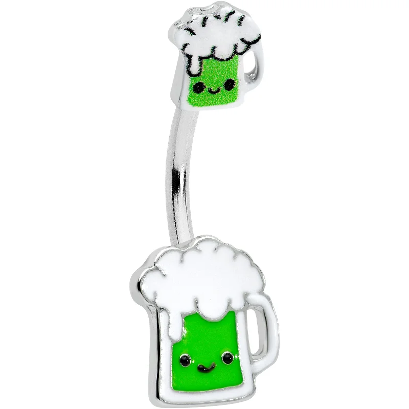 Stunning Belly Rings for Special Occasions -Sweet Happy Green Beer St Patricks Day Double Mount Belly Ring Stunning Belly Rings for Special Occasions -Sweet Happy Green Beer St Patricks Day Double Mount Belly Ring