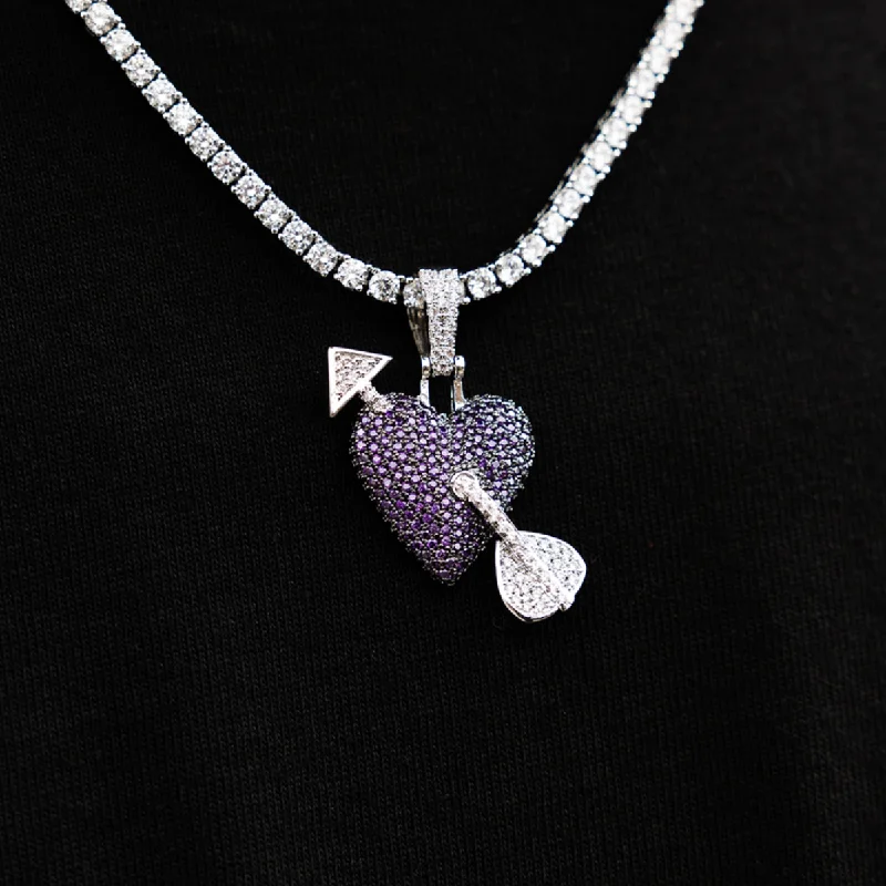 Exclusive Men's Necklaces & Pendants for the Modern Gentleman-Purple Heart Pendant in White Gold Exclusive Men's Necklaces & Pendants for the Modern Gentleman-Purple Heart Pendant in White Gold