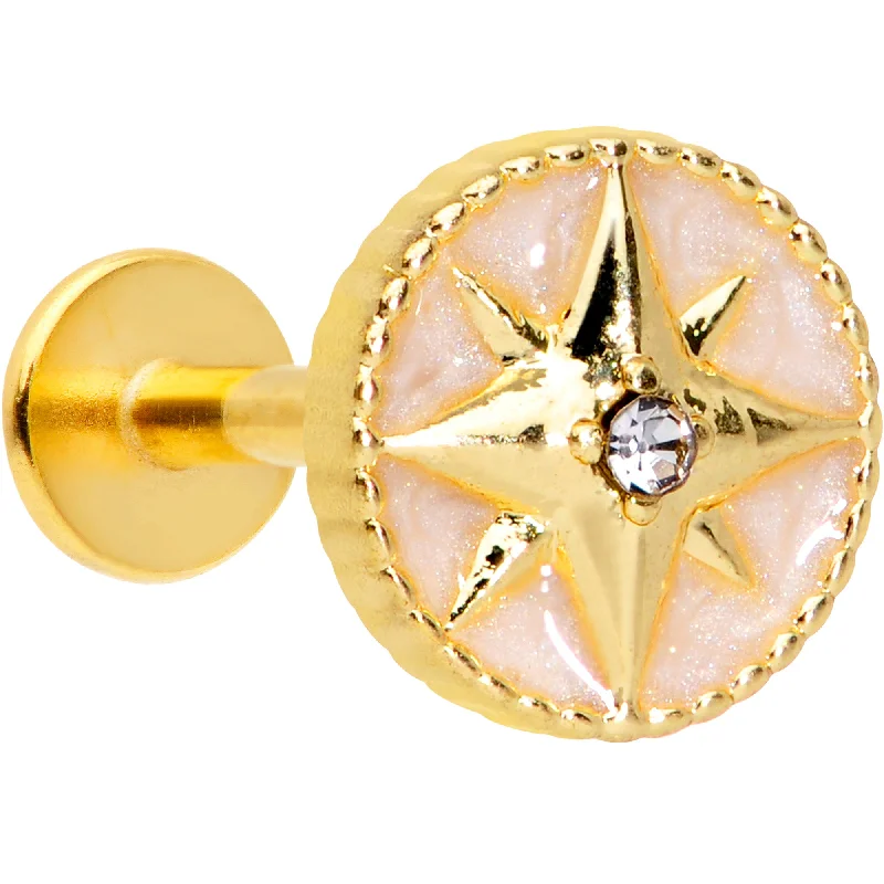 Lip Rings for Unique Fashion Statement16 Gauge 5/16 Gold Tone Sailors Compass Labret Monroe Tragus
