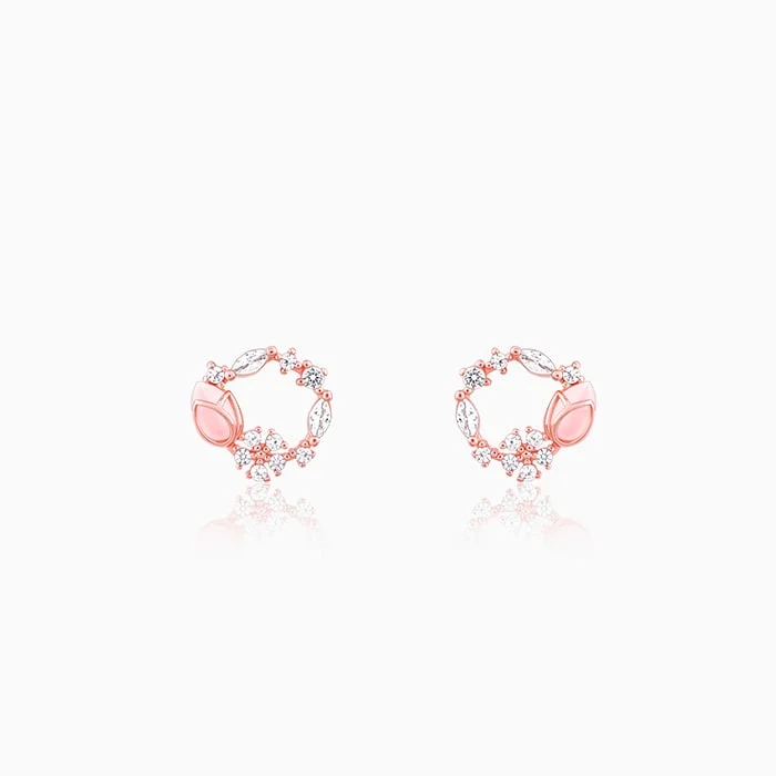 Women's Earrings – Elegant Designs for Every Personality--Rose Gold Drop Wreath Studs Women's Earrings – Elegant Designs for Every Personality--Rose Gold Drop Wreath Studs