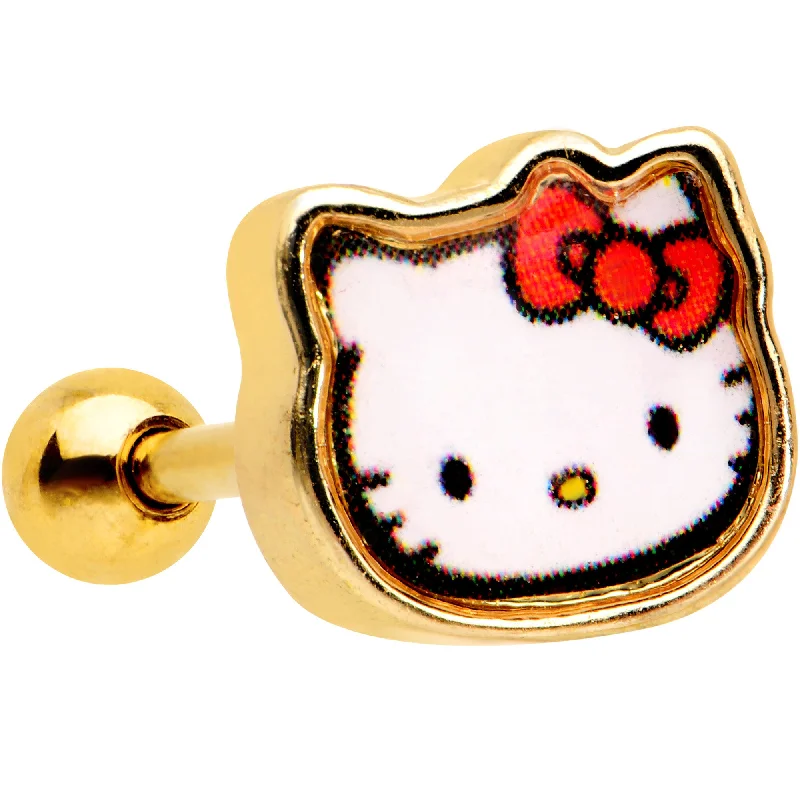 Women's Earrings – Elegant Designs for Every Personality--Officially Licensed Hello Kitty Cat Gold Anodized Cartilage Tragus Earring