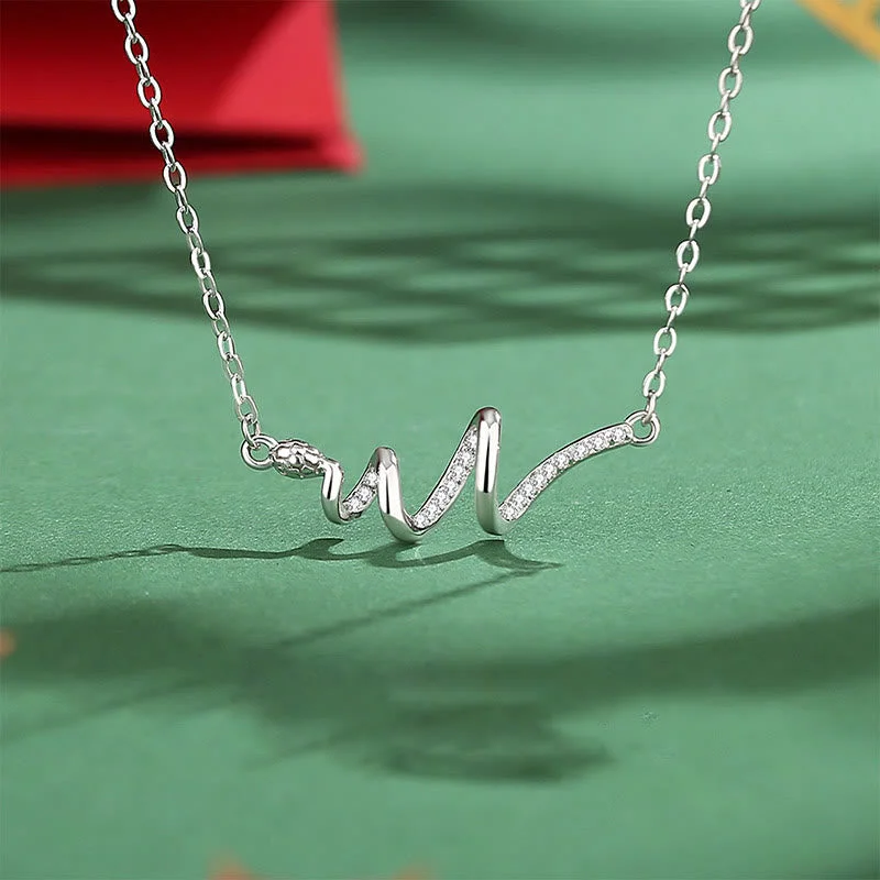Shop Classic Women's Necklaces & Pendants with a Modern Twist-Buddha Stones 925 Sterling Silver Year Of The Snake Ripple Zirconia Balance Necklace Pendant Shop Classic Women's Necklaces & Pendants with a Modern Twist-Buddha Stones 925 Sterling Silver Year Of The Snake Ripple Zirconia Balance Necklace Pendant
