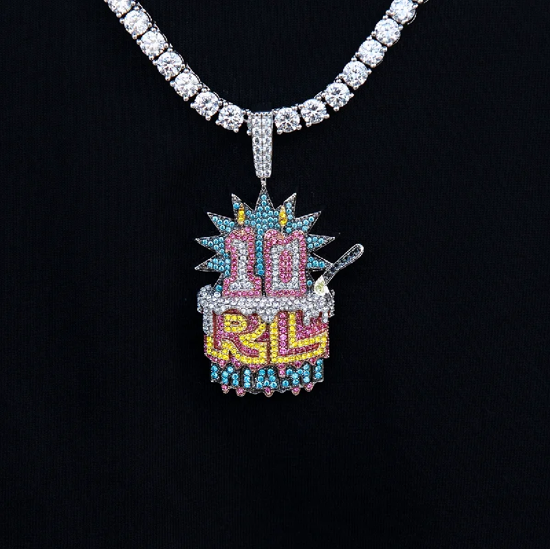 Exclusive Men's Necklaces & Pendants for the Modern Gentleman-Rolling Loud Miami Birthday Cake Pendant Exclusive Men's Necklaces & Pendants for the Modern Gentleman-Rolling Loud Miami Birthday Cake Pendant