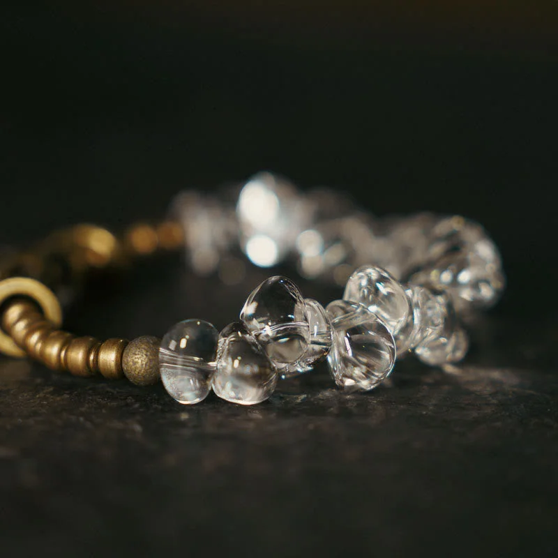 Men's Bracelets for Fashionable Looks-Buddha Stones Irregular White Crystal Copper Clarity Bracelet Men's Bracelets for Fashionable Looks-Buddha Stones Irregular White Crystal Copper Clarity Bracelet