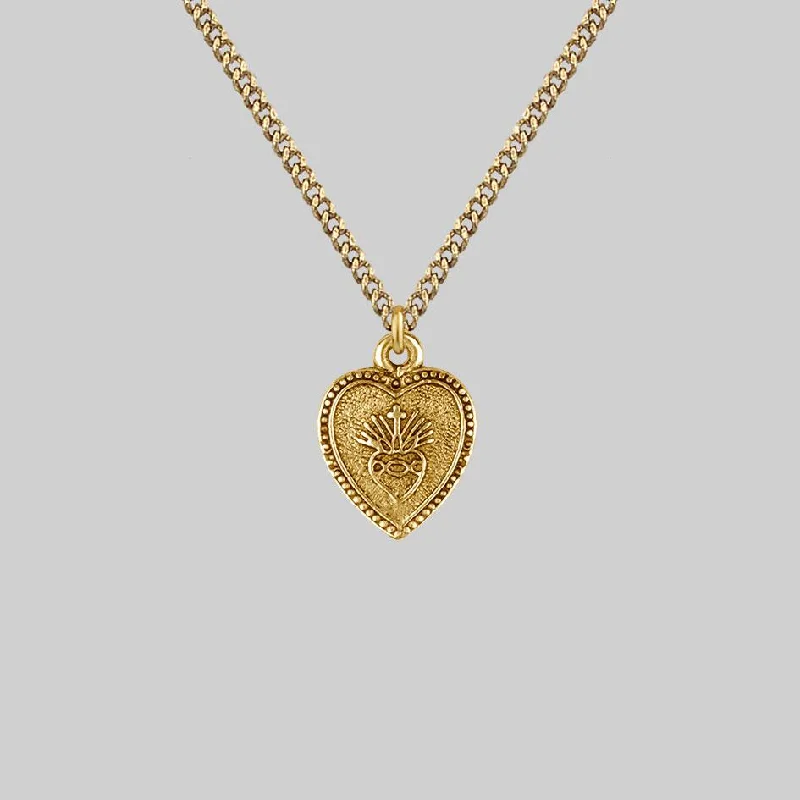 Shop Classic Women's Necklaces & Pendants with a Modern Twist-ARDOUR. Sacred Heart Charm Necklace - Gold Shop Classic Women's Necklaces & Pendants with a Modern Twist-ARDOUR. Sacred Heart Charm Necklace - Gold