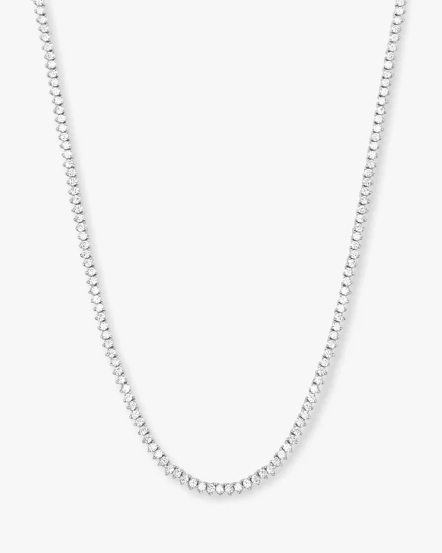 Shop Classic Women's  Necklaces & Pendants with a Modern Twist-Baby Not Your Basic Tennis Necklace 18" - Silver|White Diamondettes
