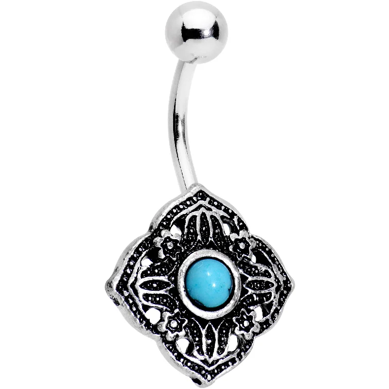 Unique Belly Rings with Creative Designs -Blue Orb Southwestern Symbol of Simplicity Belly Ring Unique Belly Rings with Creative Designs -Blue Orb Southwestern Symbol of Simplicity Belly Ring