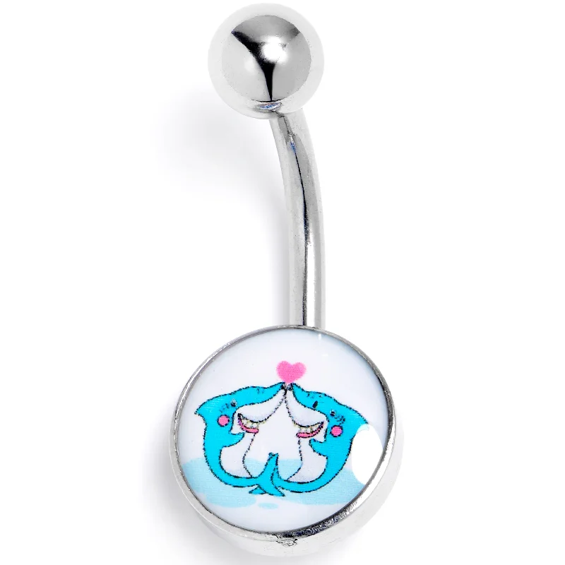 Designer Belly Rings for Bold Looks -Loving Blue Whales Belly Ring