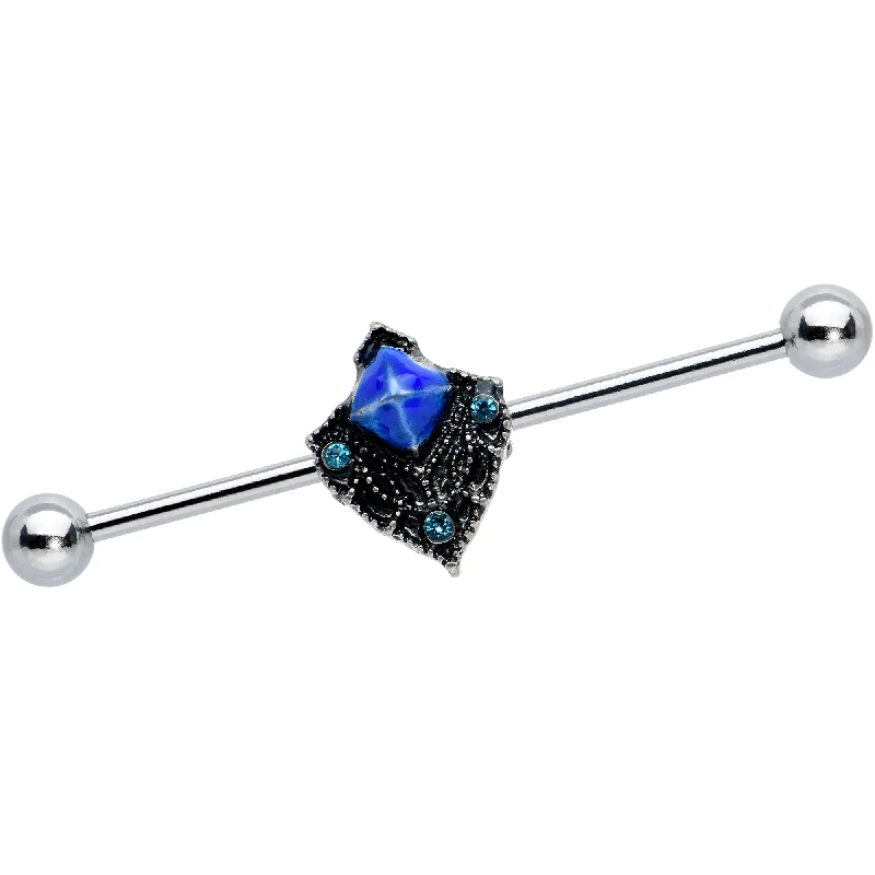 Women's Earrings – Elegant Designs for Every Personality--14 Gauge Blue Gem Rococo Blues Elegant Industrial Barbell 38mm Women's Earrings – Elegant Designs for Every Personality--14 Gauge Blue Gem Rococo Blues Elegant Industrial Barbell 38mm