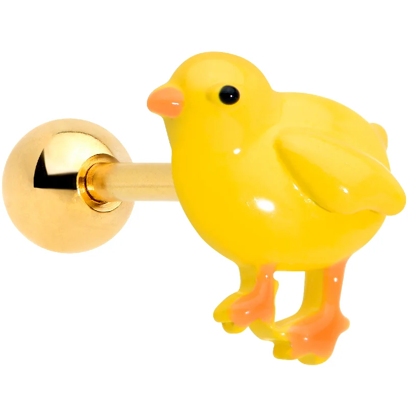 Women's Earrings – Elegant Designs for Every Personality--16 Gauge 1/4 Gold Tone Yellow Easter Chick Cartilage Tragus Earring Women's Earrings – Elegant Designs for Every Personality--16 Gauge 1/4 Gold Tone Yellow Easter Chick Cartilage Tragus Earring