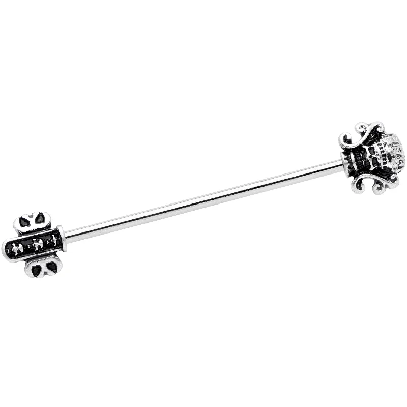Women's Earrings – Elegant Designs for Every Personality--14 Gauge Renaissance Flair Industrial Barbell 38mm Women's Earrings – Elegant Designs for Every Personality--14 Gauge Renaissance Flair Industrial Barbell 38mm