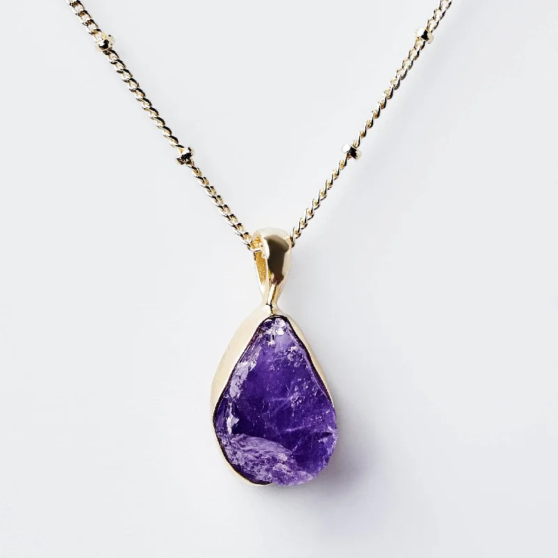 Exclusive Men's Necklaces & Pendants for the Modern Gentleman-Amethyst Raw Crystal Necklace Exclusive Men's Necklaces & Pendants for the Modern Gentleman-Amethyst Raw Crystal Necklace