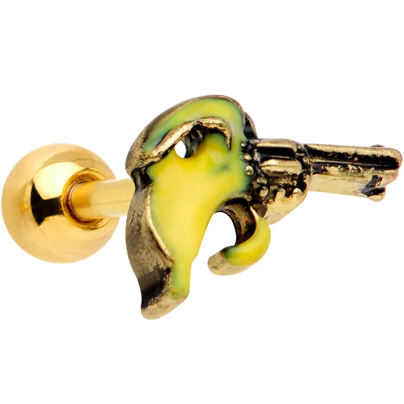 Women's Earrings – Elegant Designs for Every Personality--16 Gauge 1/4 Gold Tone Banana Peel Gun Cartilage Tragus Earring